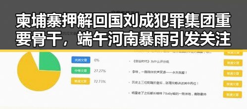 柬埔寨押解回国刘成犯罪集团重要骨干,端午河南暴雨引发关注